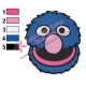 Grover Face Embroidery Design 02